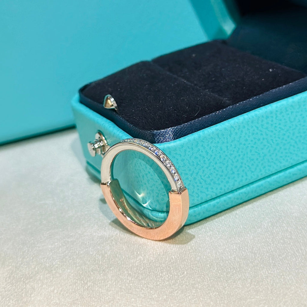 18K Tiffany & Co. Lock Diamond Rose Gold Ring