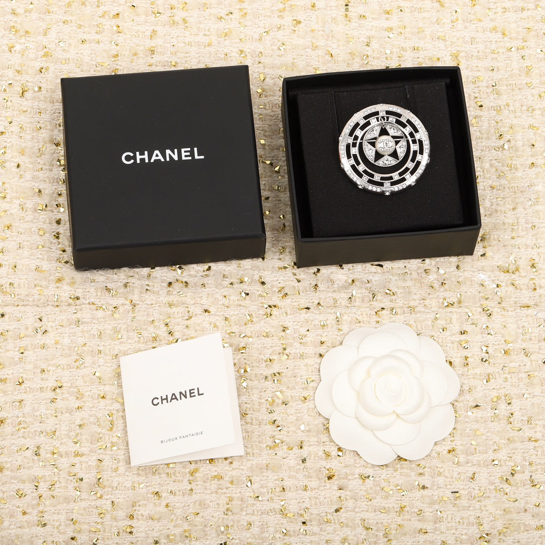 18K Chanel Black Diamonds Brooch