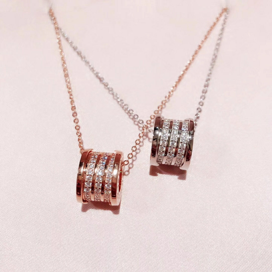 18K BVLGARI B.ZERO1 Demi-Pave Diamonds Necklace