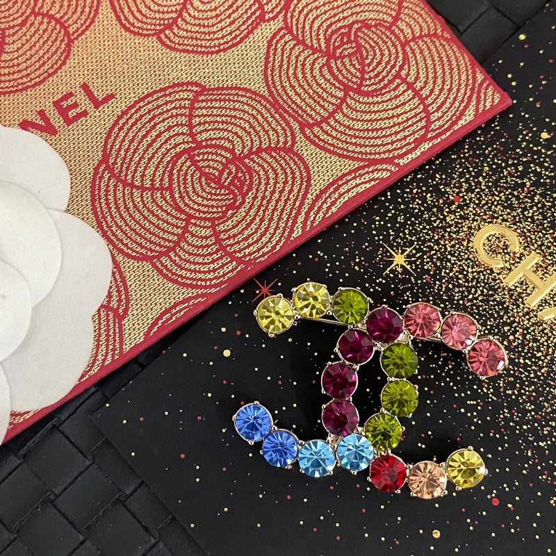 18K Chanel Color Crystal Brooch