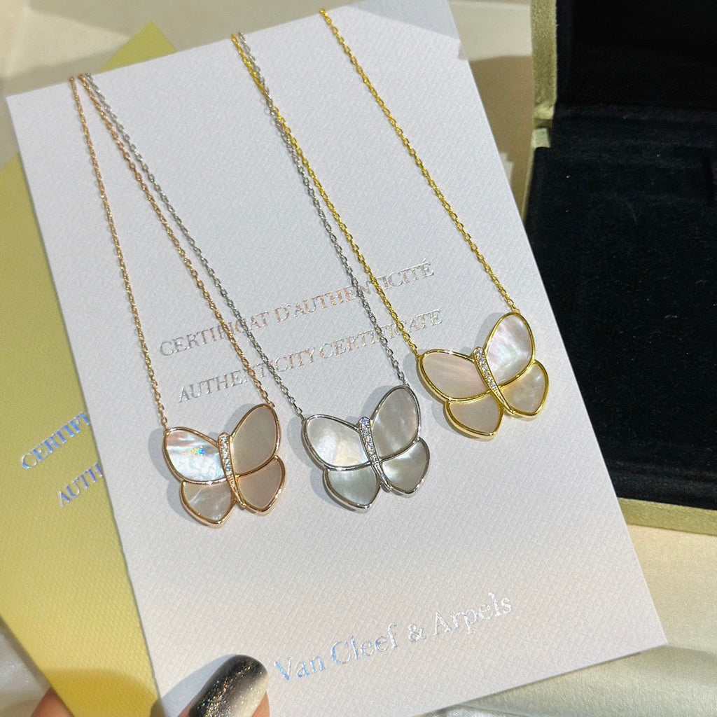 18K Van Cleef & Arpels Butterfly Pearl Necklace