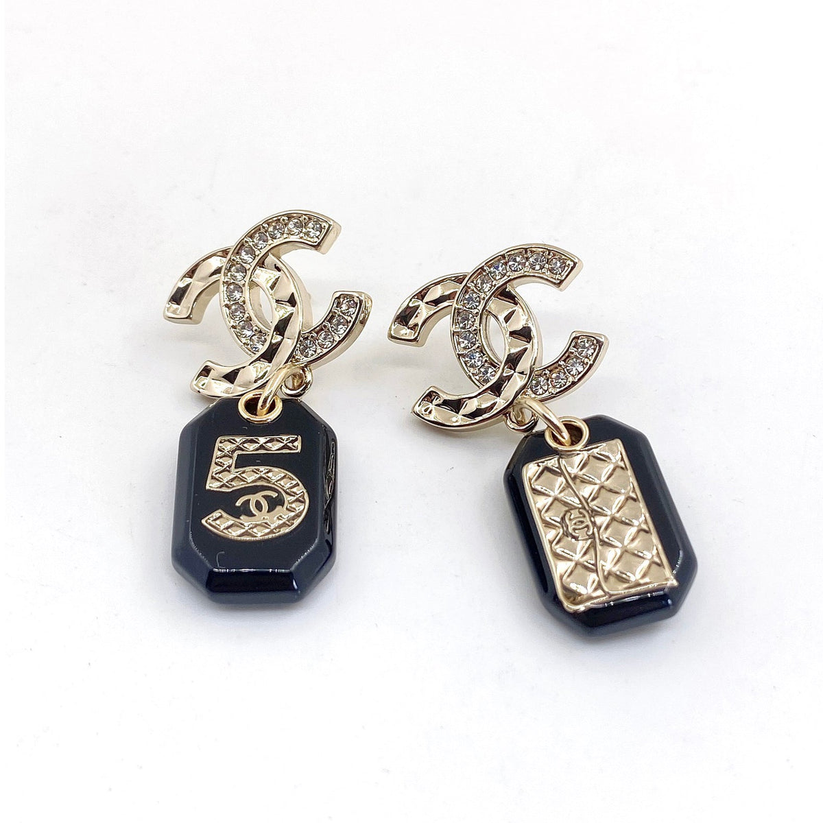 18K Chanel No.5 Perfume Bottle Earrings