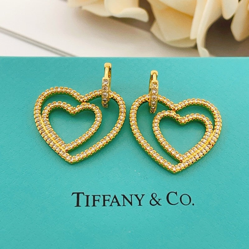 18K Tiffany & Co. Heart Diamond Earrings