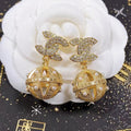 18K Chanel Ball Drop Earrings