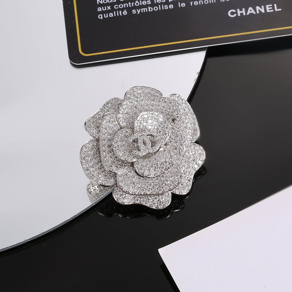 18K Chanel Camellia Diamonds Brooch