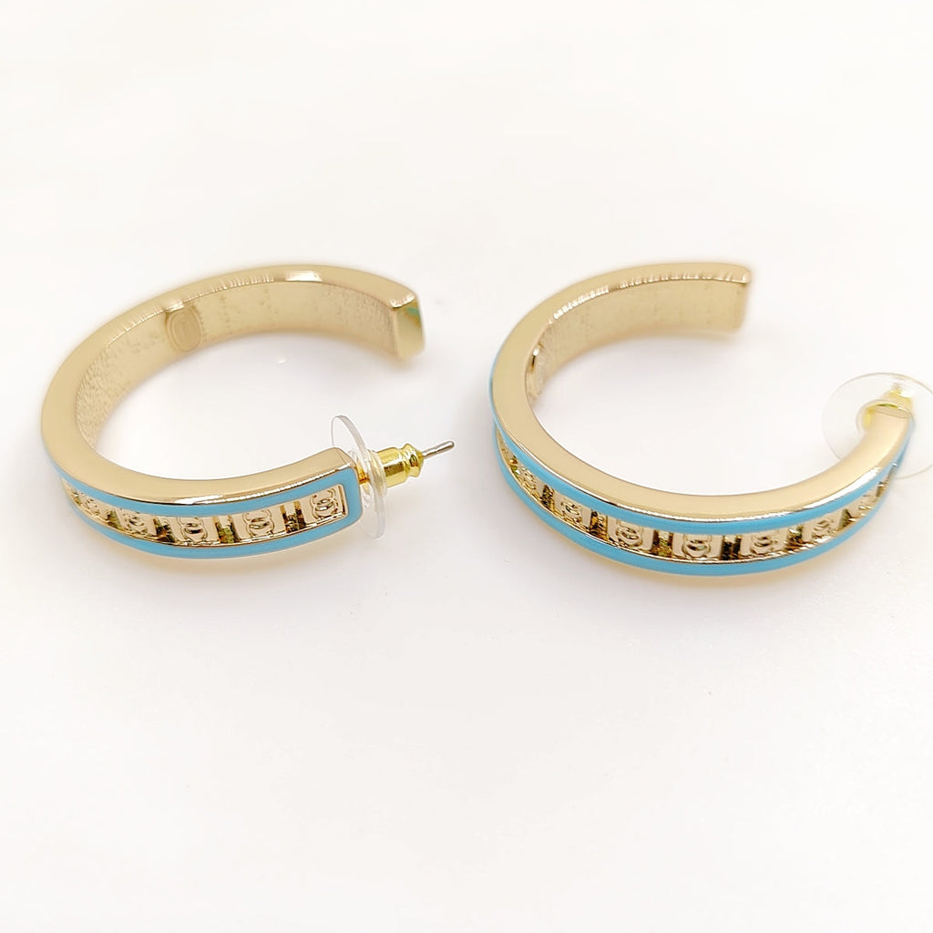 18K Chanel Blue Resin Earrings