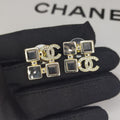 18K Chanel Black Crystals Earrings