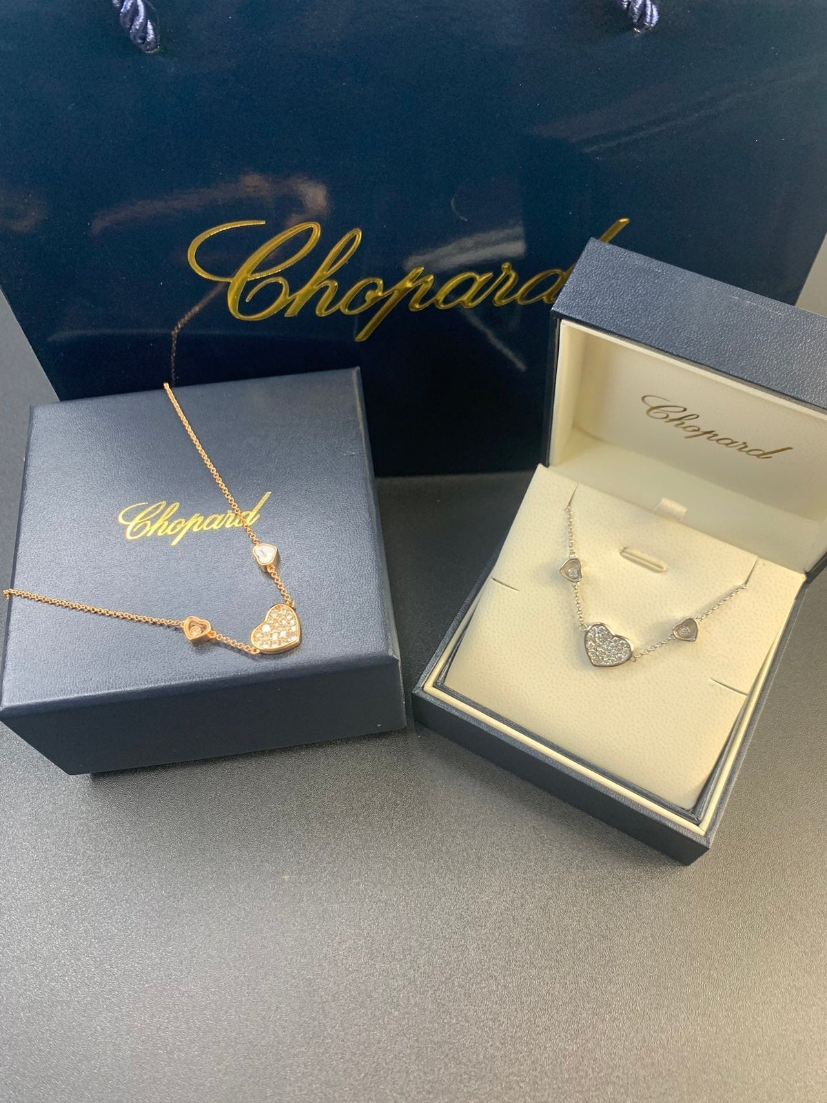 18K Chopard Happy Heart Diamonds Necklace
