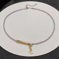 18K Saint Laurent YSL Chain Diamond Necklace