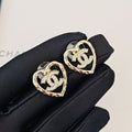 18K Chanel Heart Diamond Earrings