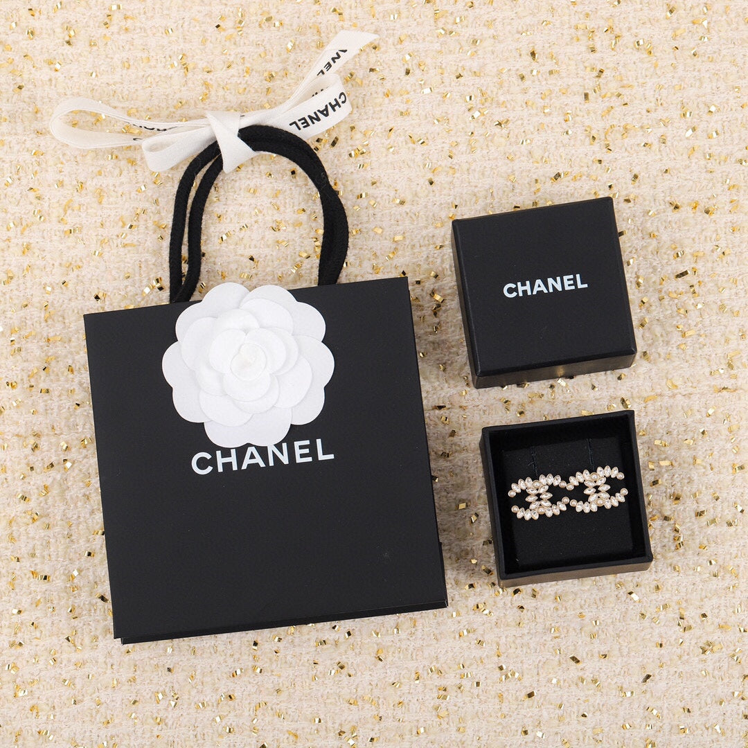 18K Chanel Crystal Earrings