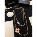 18K Chanel Pink Flowers Necklace