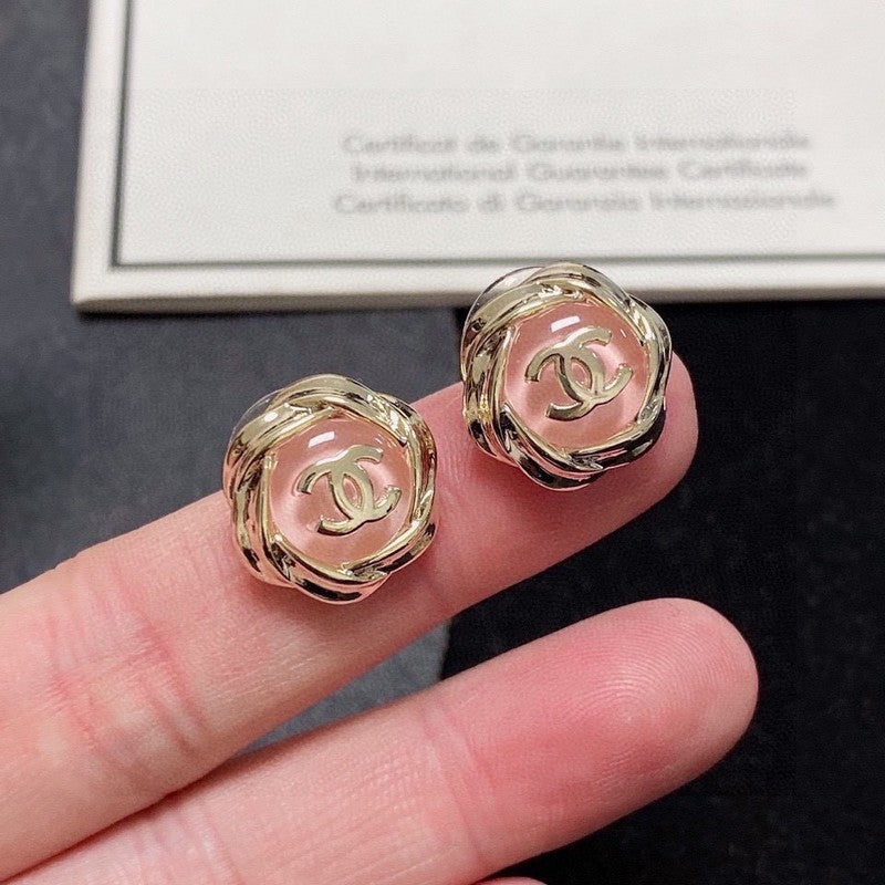 18K Chanel Pink Earrings