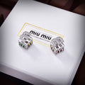 18K Miu Miu Green & Yellow Cube Earrings
