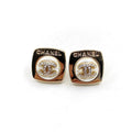 18K Chanel Diamond Square Earrings