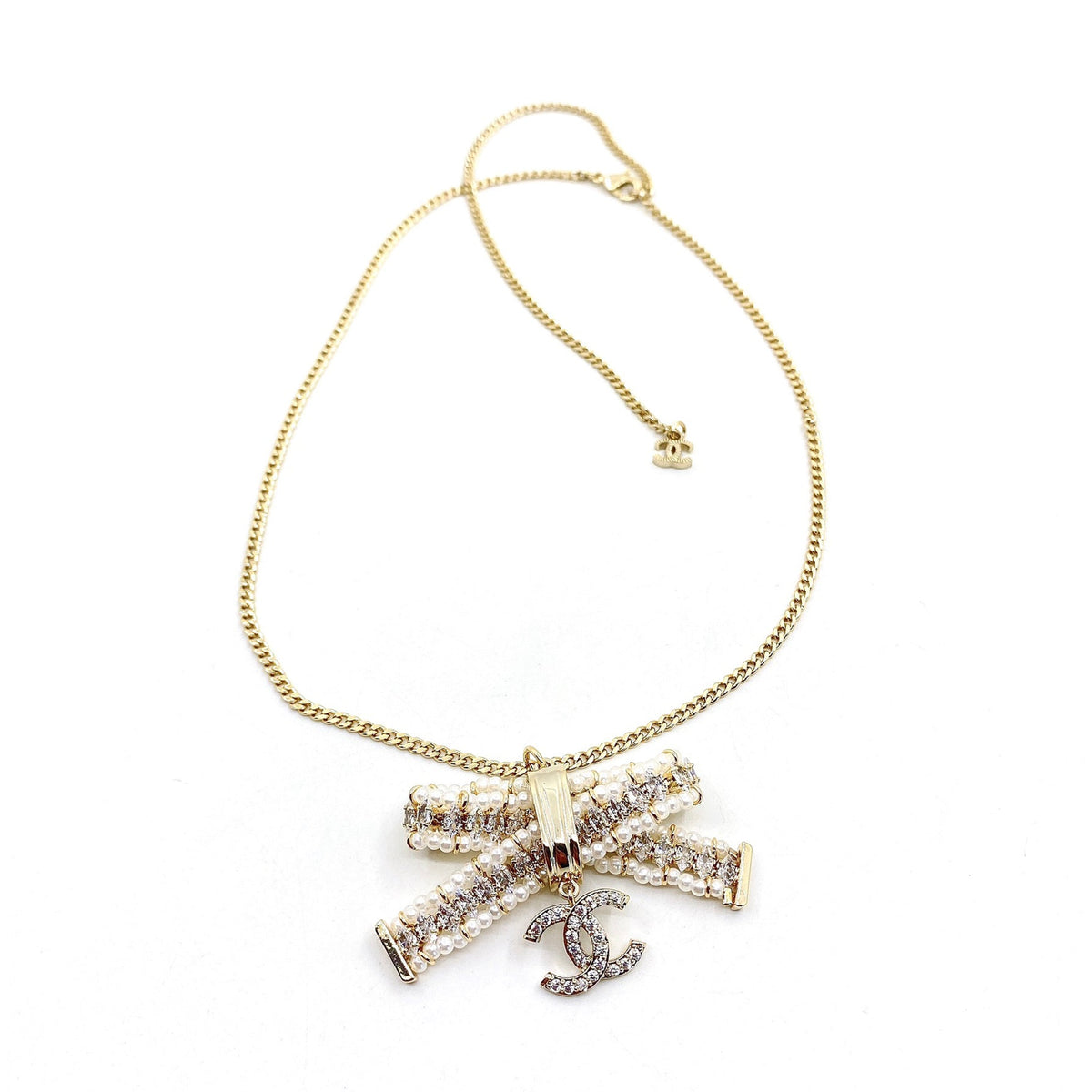 18K Chanel Bow Tie Necklace