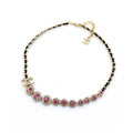 18K Chanel Leather Choker Necklace