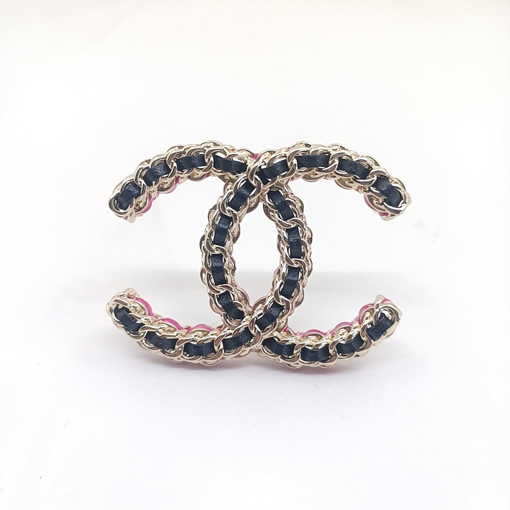 18K Chanel Leather Pink Brooch