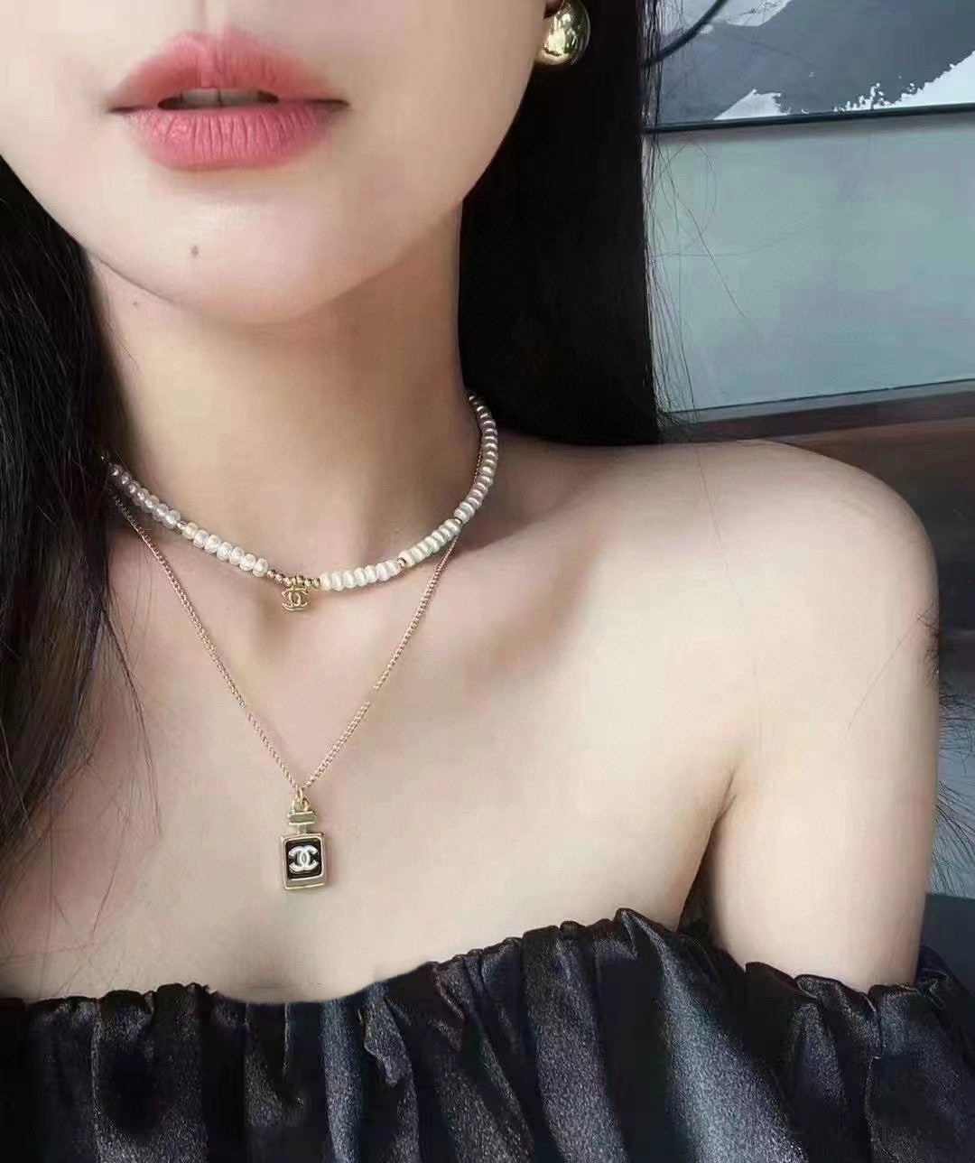 18K Chanel Perfume Bottle Necklace