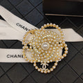 18K Chanel Camellia Pearl Brooch