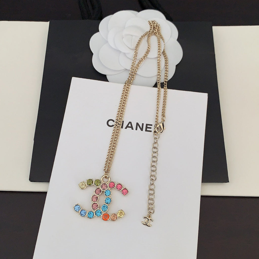 18K Chanel Color Crystals Necklace