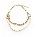 18K Chanel Pearls Crystals Necklace