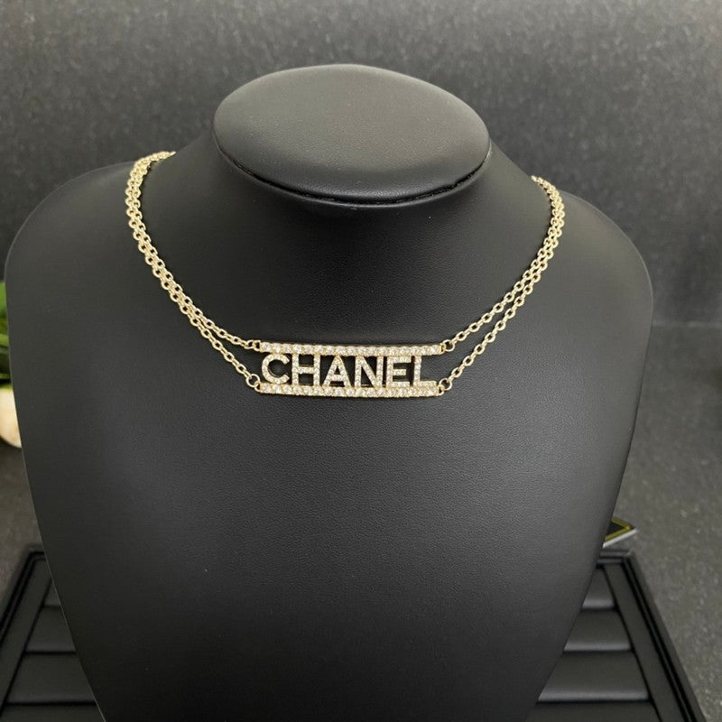 18K Chanel Letter Diamond Choker Necklace