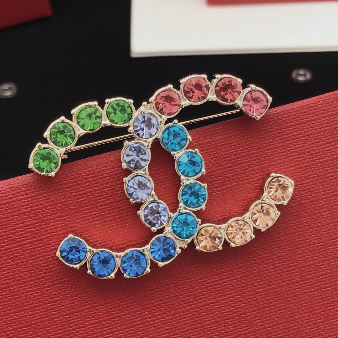 18K Chanel Color Crystals Brooch