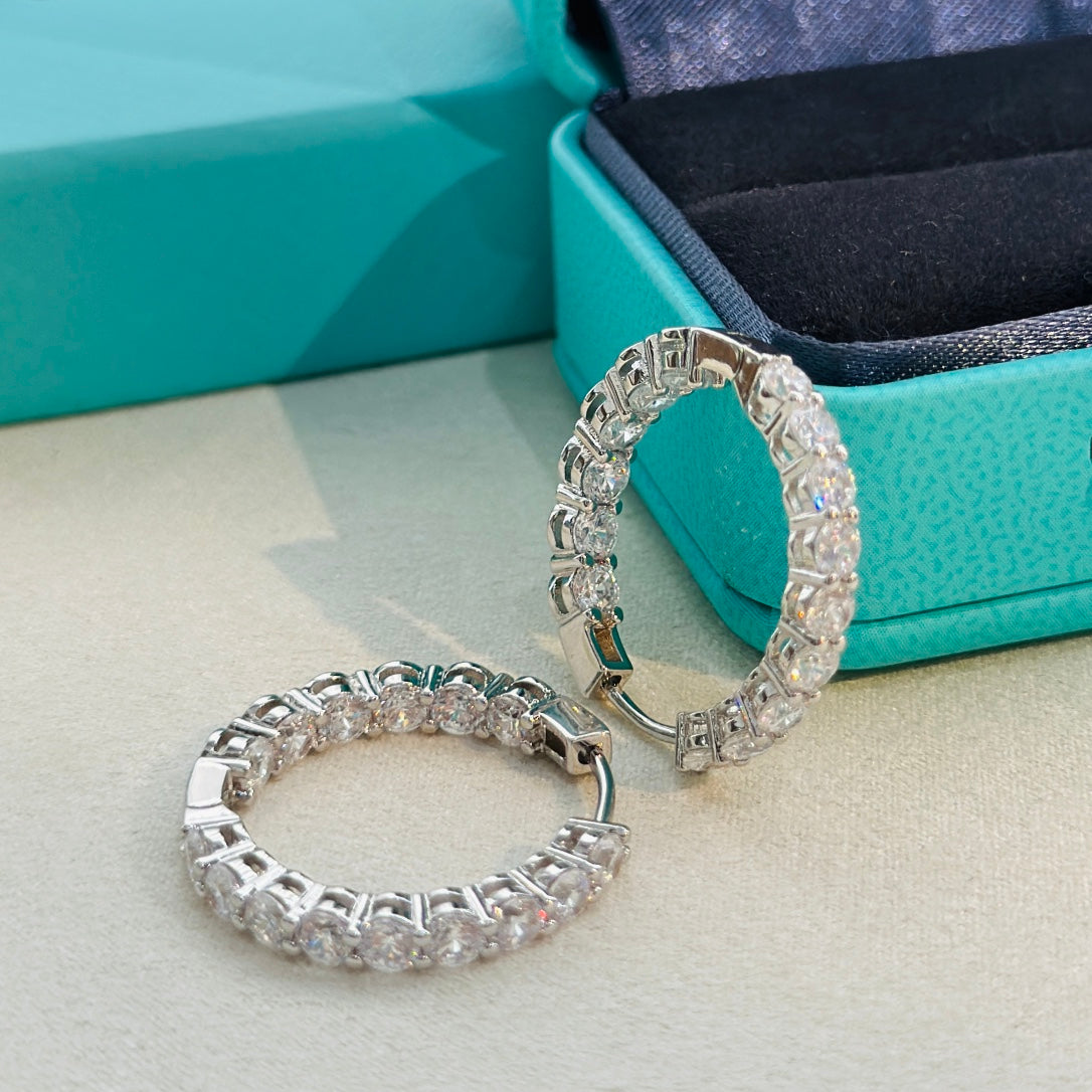 18K Tiffany & Co. Hoop Diamonds Earrings