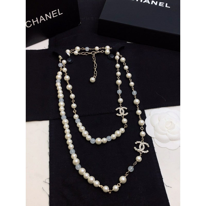 18K Chanel Long Pearl Necklace