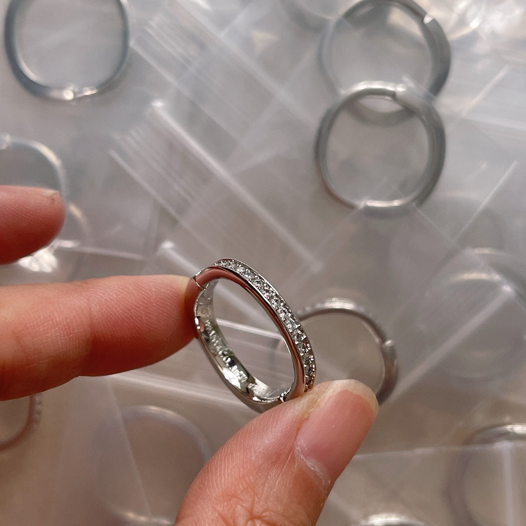 18K Tiffany & Co. Lock Diamonds White Gold Ring
