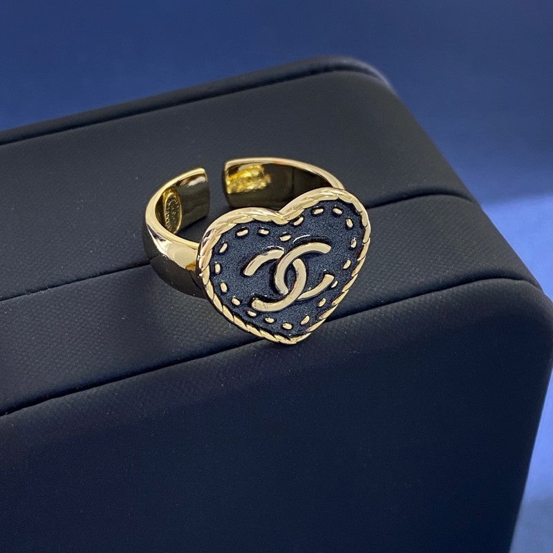18K Chanel Black Open Ring