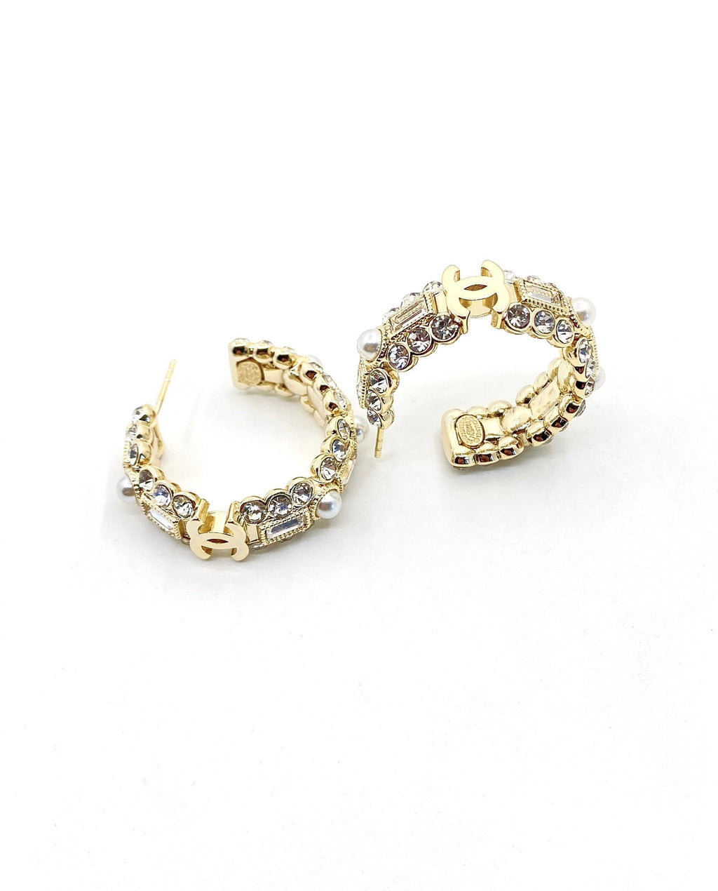 18K Chanel Crystals Circle Earrings