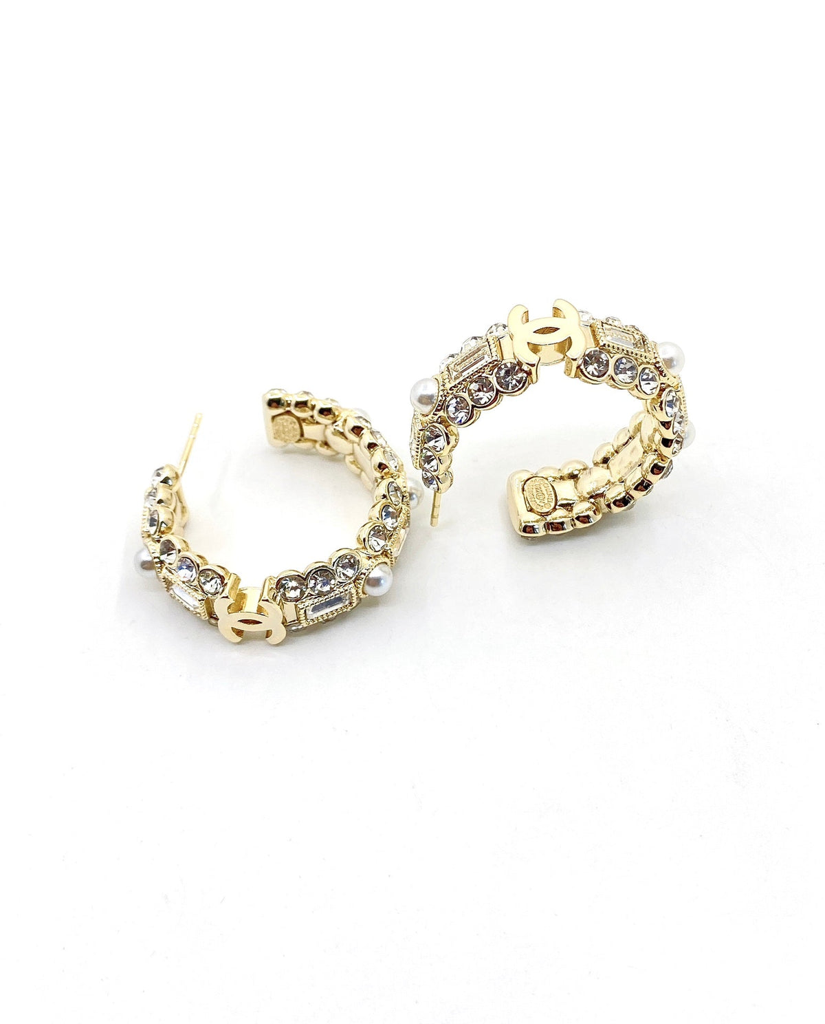 18K Chanel Crystals Circle Earrings