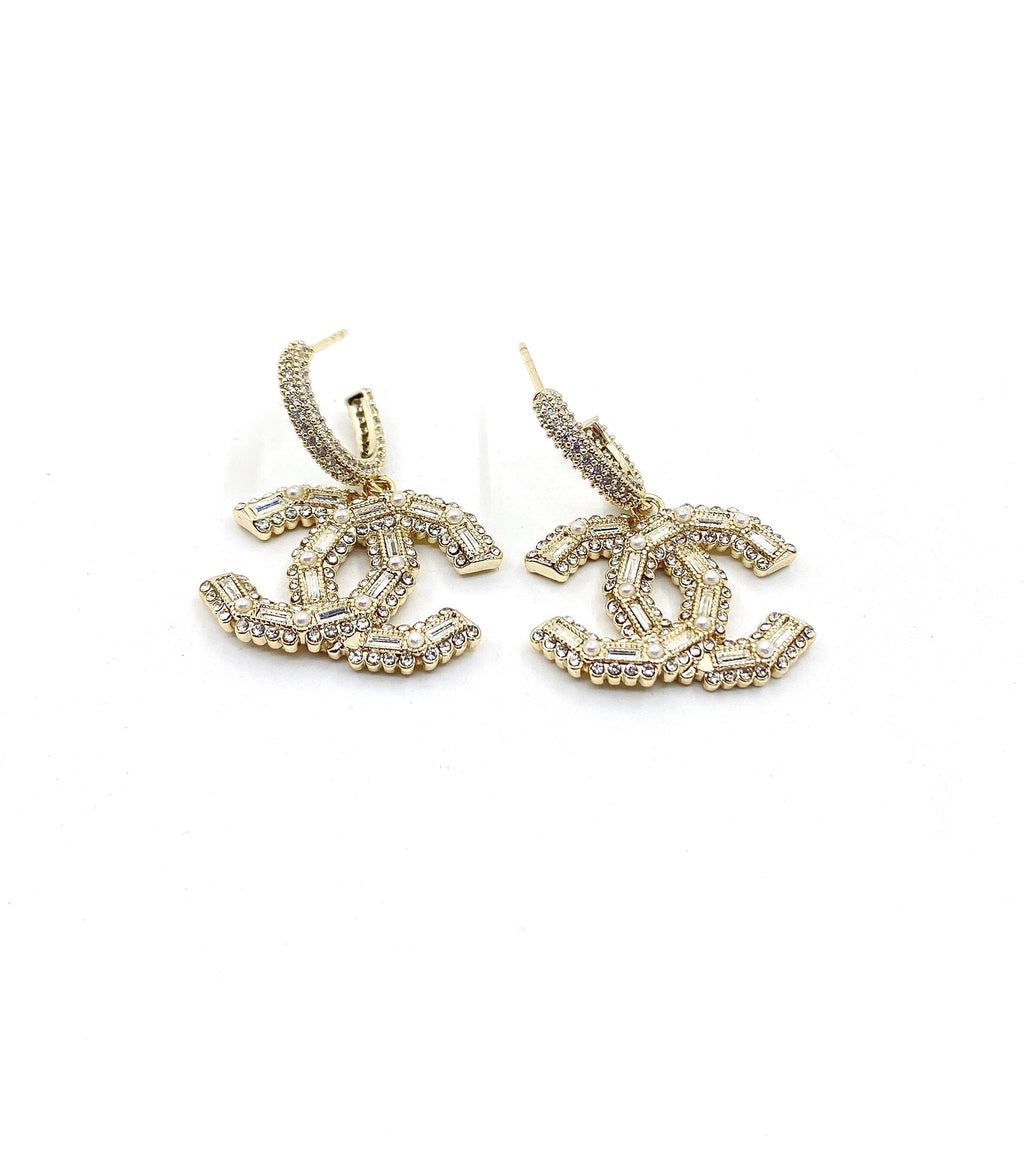 18K Chanel Crystals Earrings