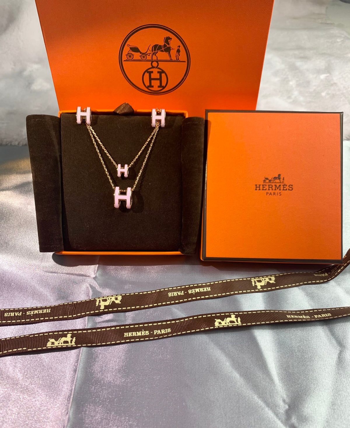 18K Mini Pop Hermès Pink Necklace