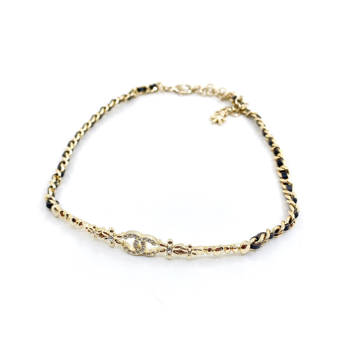 18K Chanel Leather Choker Necklace