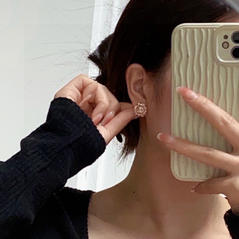18K Chanel Pink Earrings