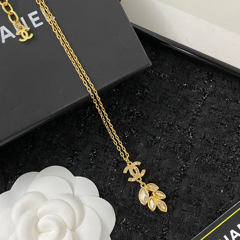 18K Chanel Flower Crystal Necklace
