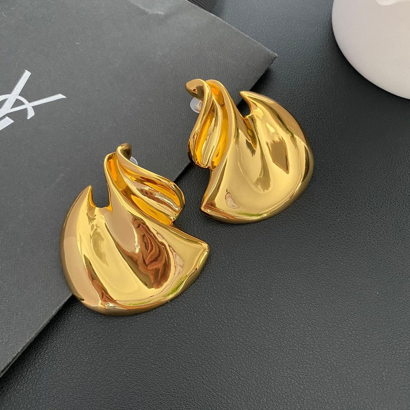 18K Saint Laurent YSL Gold Earrings