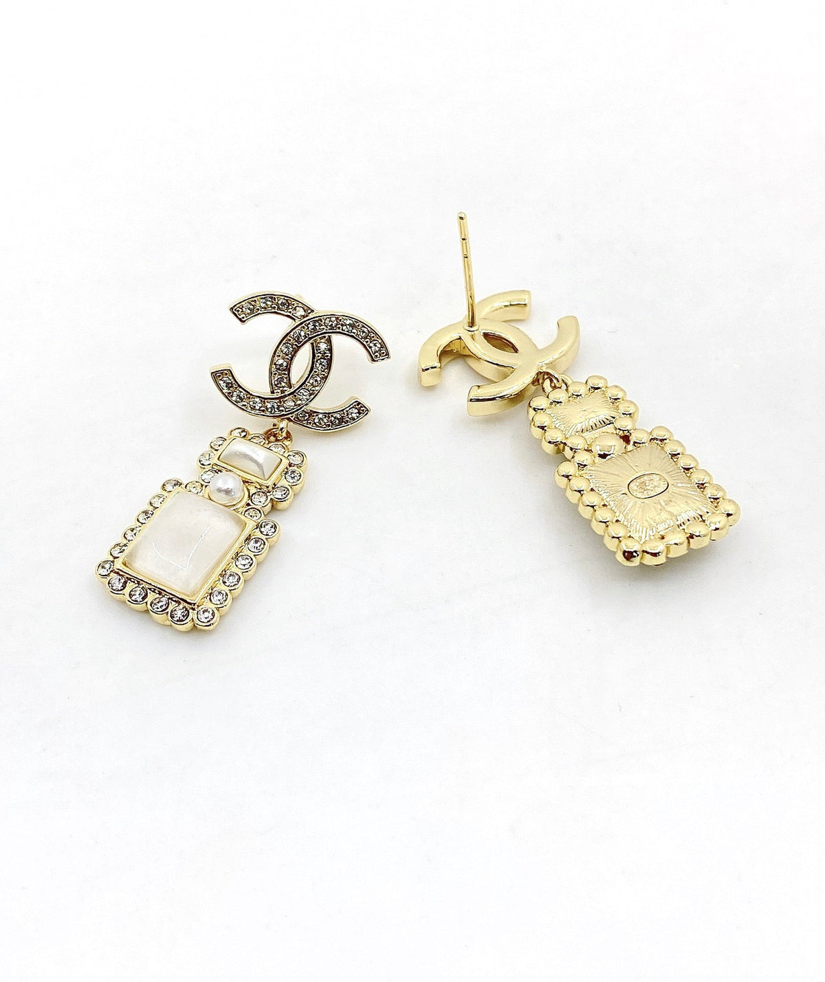 18K Chanel Perfume Bottle Earrings
