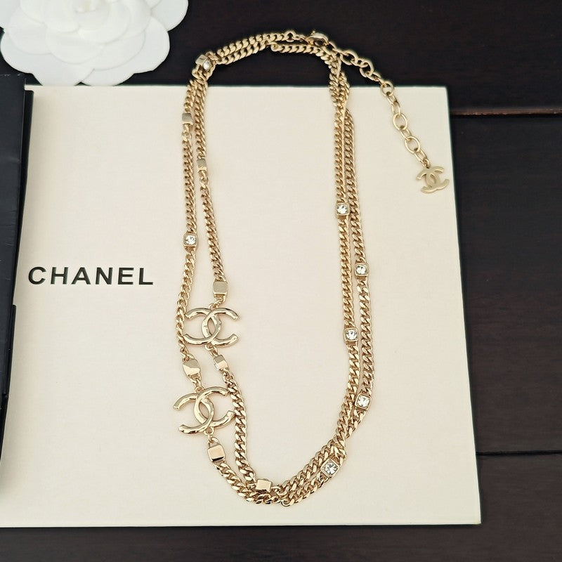 18K Chanel Crystal Long Necklace
