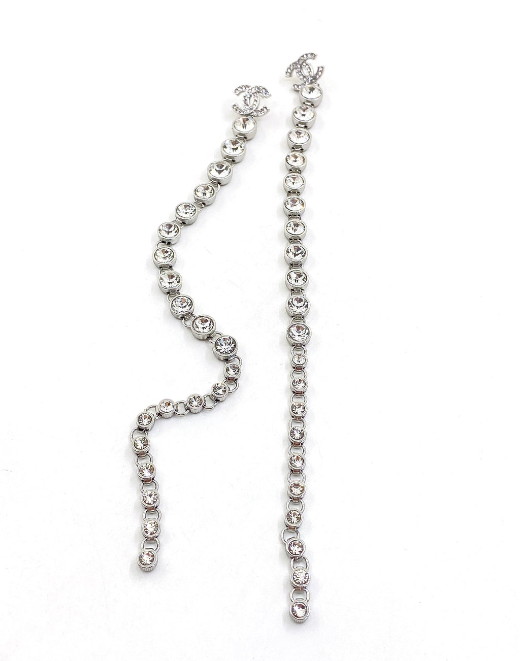 18K Chanel Long Crystals Earrings