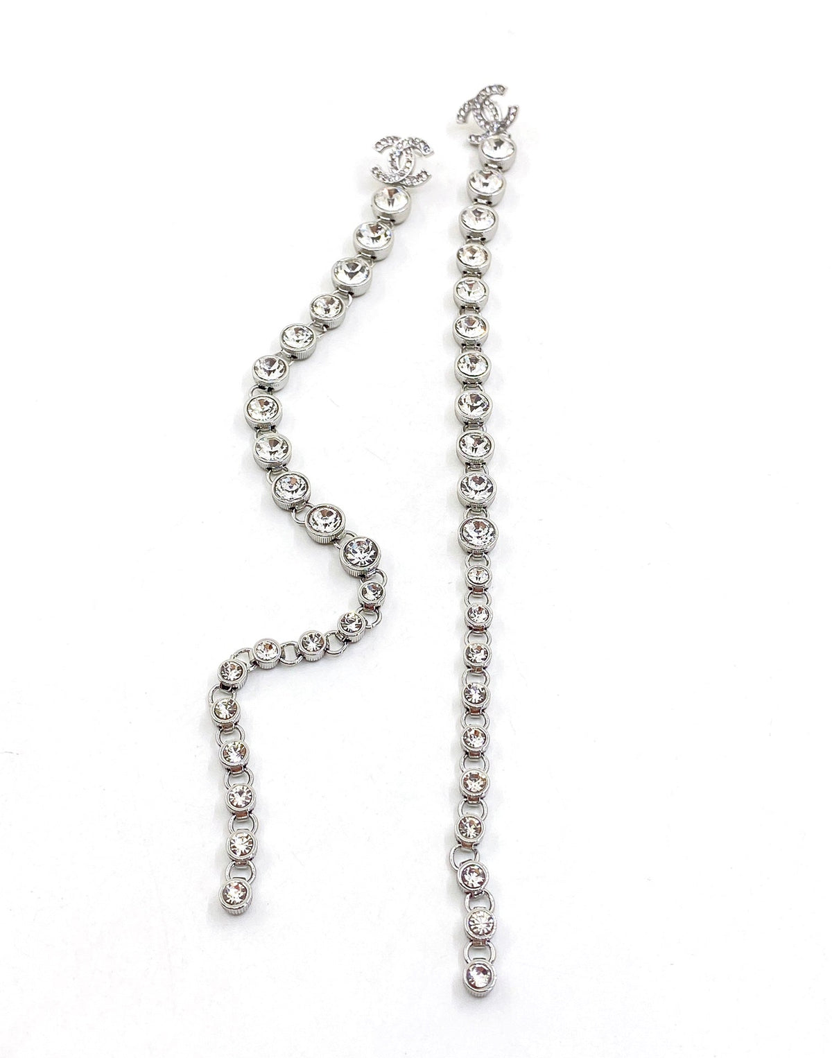 18K Chanel Long Crystals Earrings