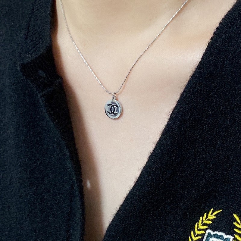 18K Chanel Round Logo Necklace
