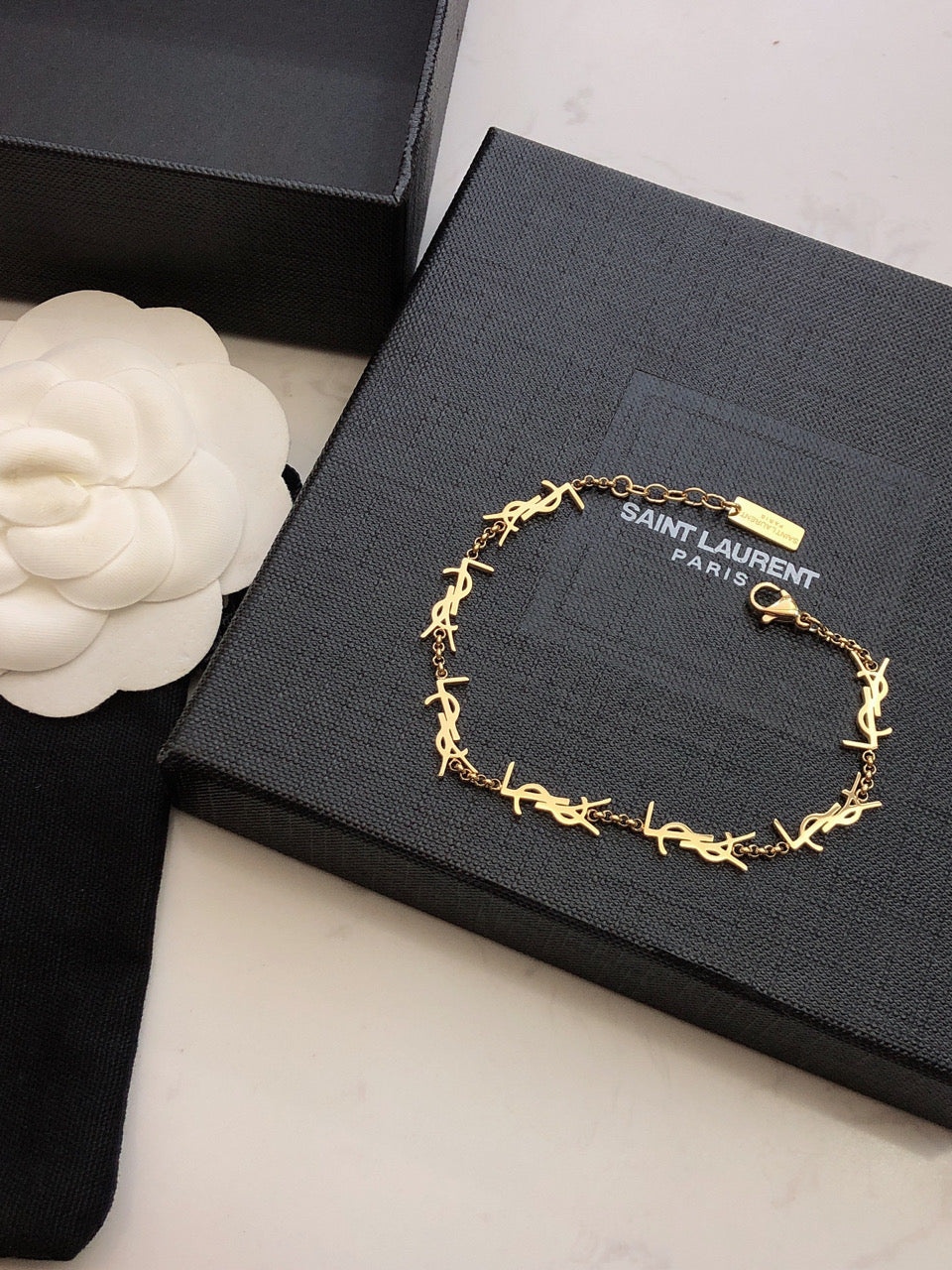 18K Saint Laurent YSL Mini Cassan Bracelet