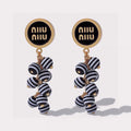 18K Miu Miu Blue & Pink Ball Earrings