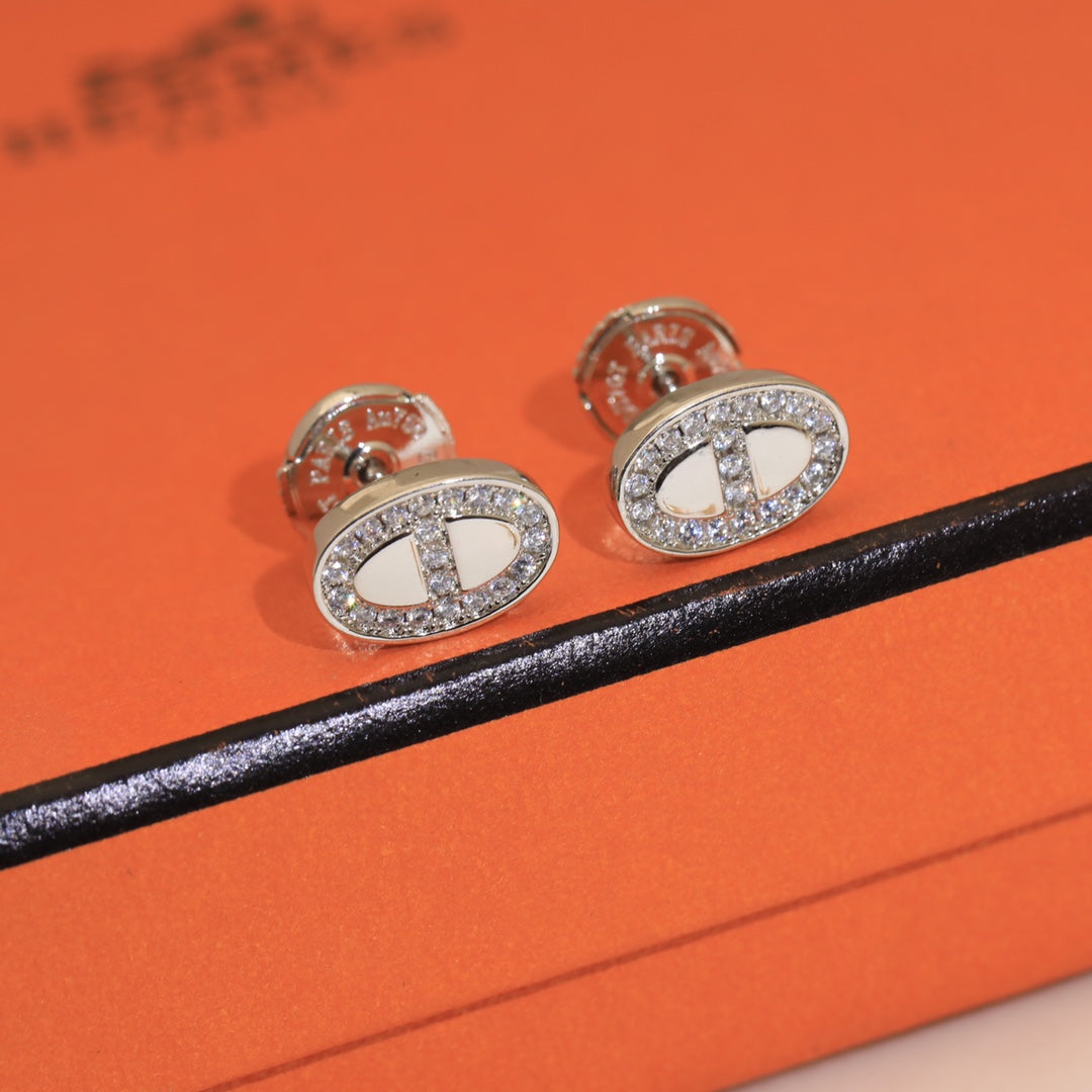 18K Mini Farandole Diamond Hermès Earrings