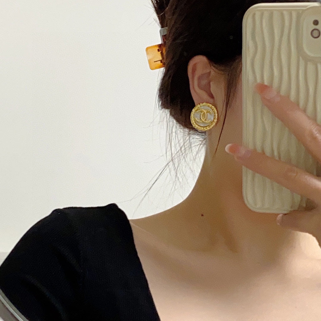 18K Chanel Crystal Earrings