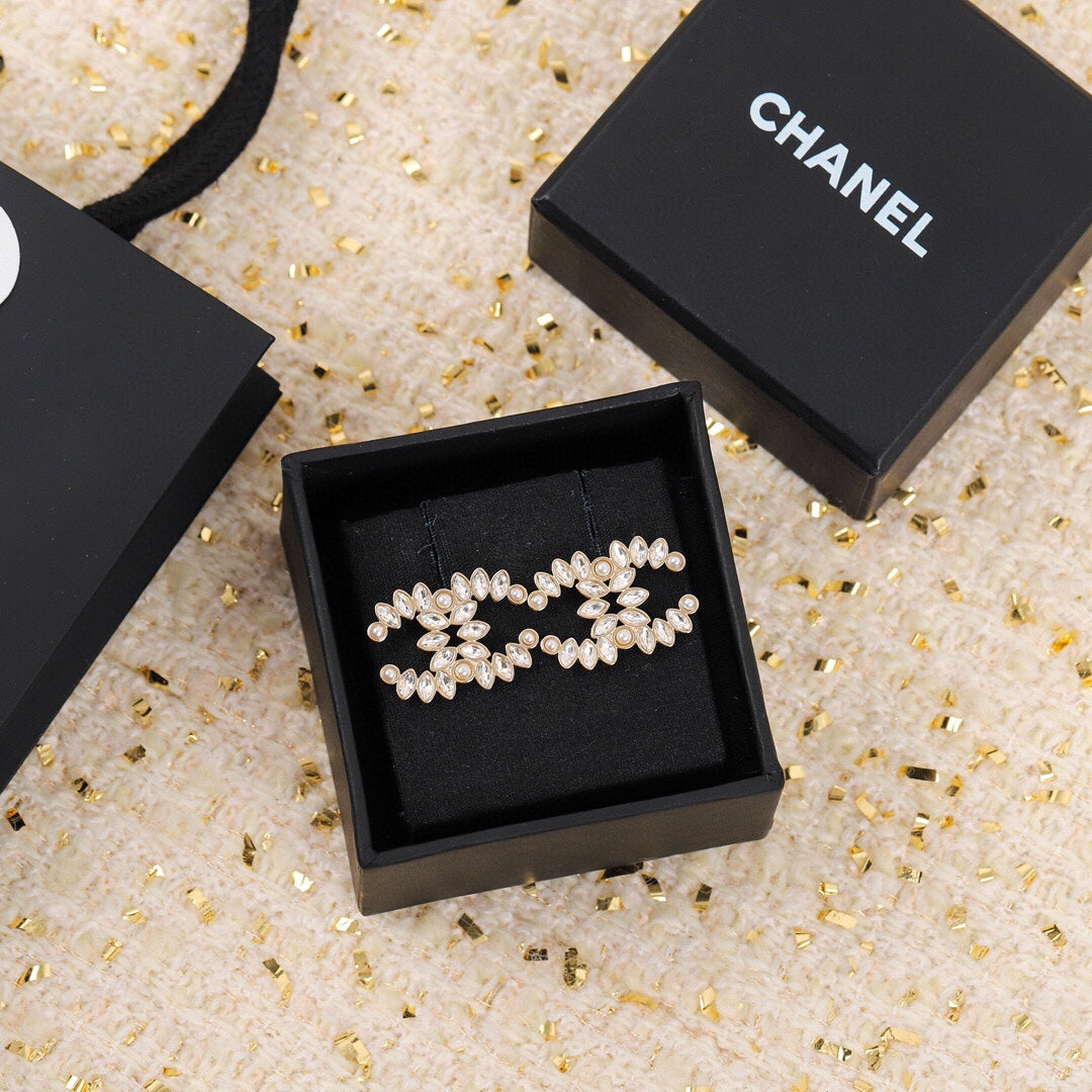 18K Chanel Crystal Earrings